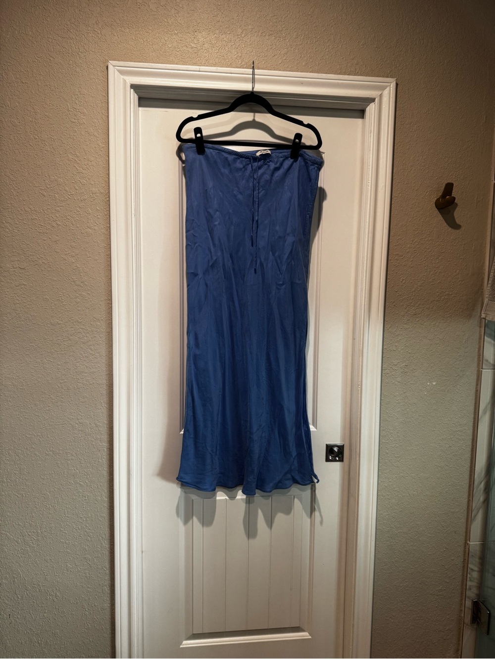 Madewell Blue Satin Maxi Skirt